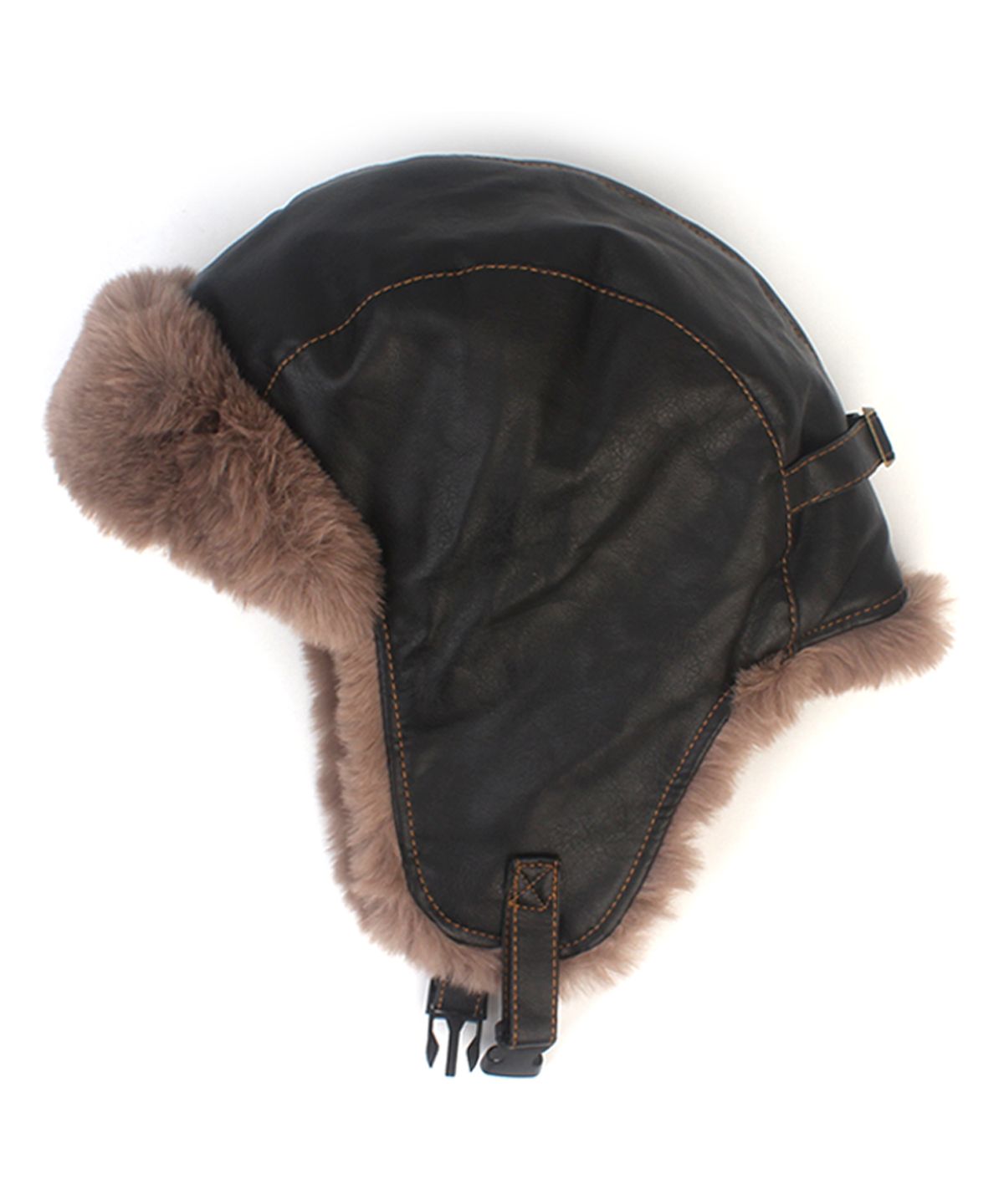 유니버셜 케미스트리(UNIVERSAL CHEMISTRY) Vintage Leather Black Aviator Hat 항공모자