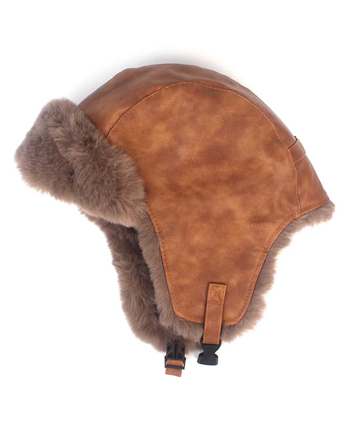 유니버셜 케미스트리(UNIVERSAL CHEMISTRY) Vintage Leather Camel Aviator Hat 항공모자