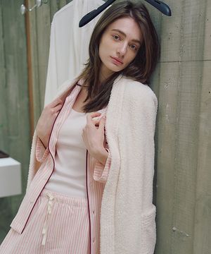 선셋 퍼즈 면 커플 파자마 잠옷 세트