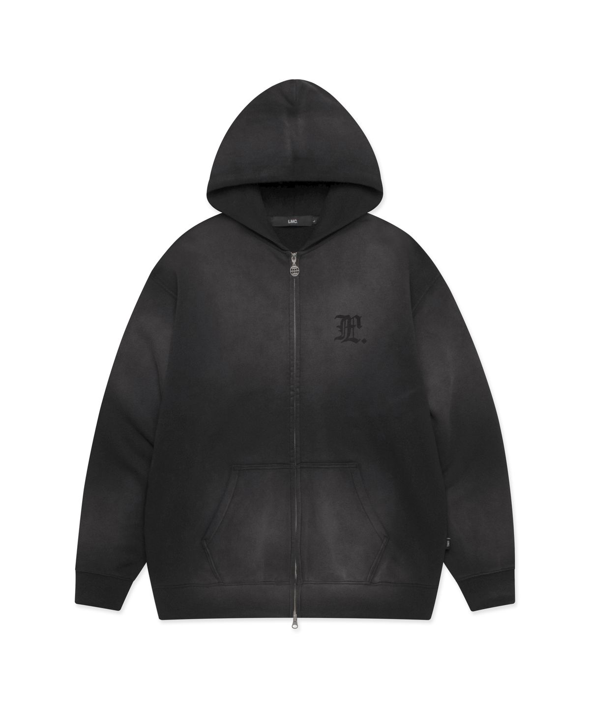 엘엠씨(LMC) GOTHIC WASHED ZIP-UP HOODIE black