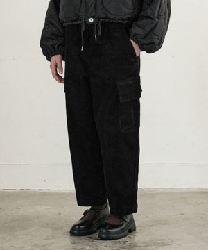 여성 코듀로이 카고 팬츠 (BLACK)