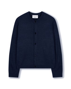 [비슬로우X데릭]CREW NECK SHORT CARDIGAN DARK BLUE