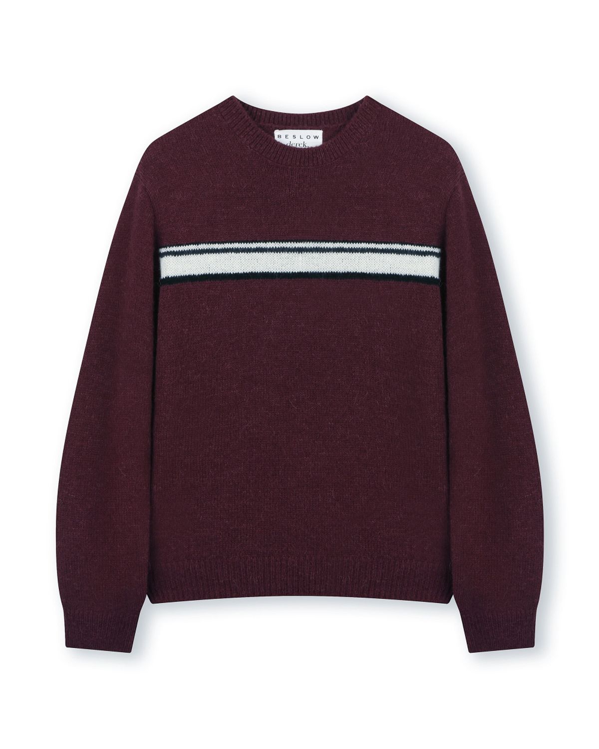 비슬로우(BESLOW) [비슬로우X데릭]STRIPE ALPACA KNIT BURGUNDY