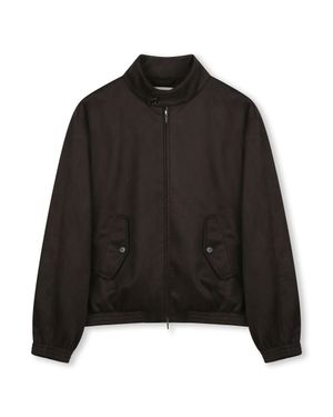 [비슬로우X데릭]SYNTHETIC SUEDE HARRINGTON JACKET DARK BROWN