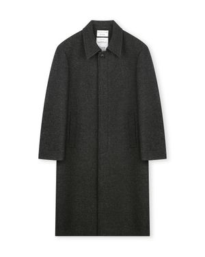 [비슬로우X데릭]OVERSIZED HERRINGBONE ALPACA MAC COAT CHARCOAL HERRINGBONE