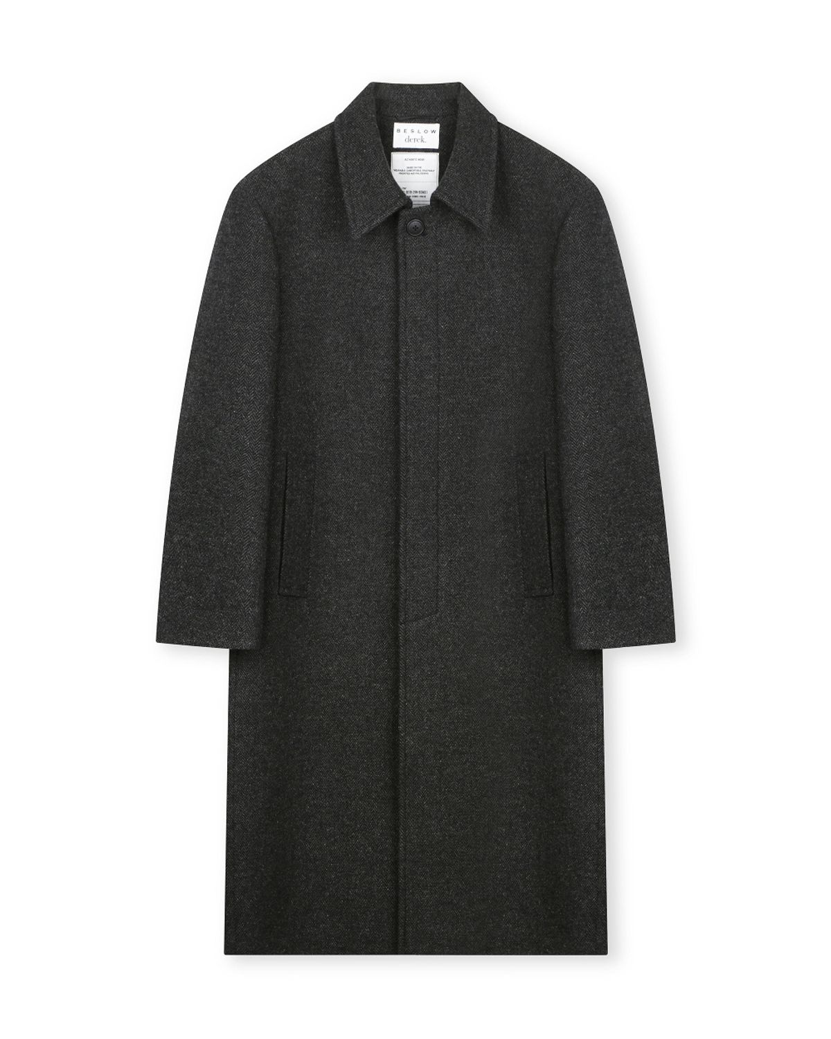 비슬로우(BESLOW) [비슬로우X데릭]OVERSIZED HERRINGBONE ALPACA MAC COAT CHARCOAL HERRINGBONE