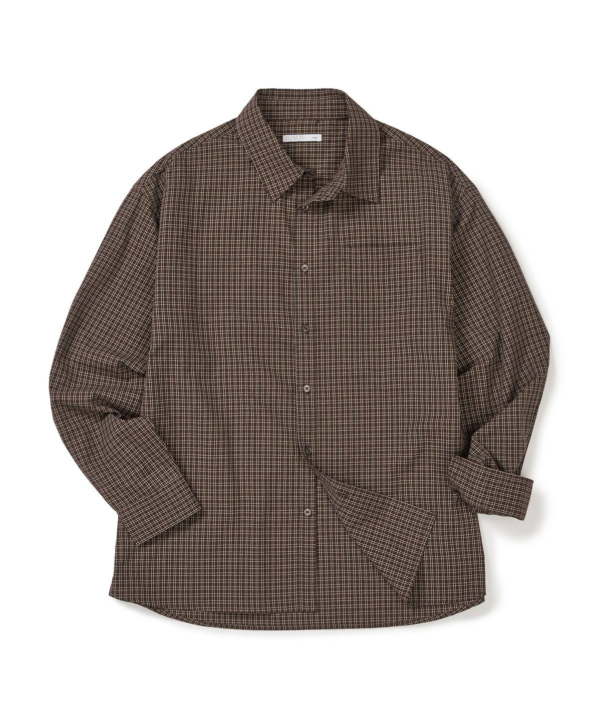 웨스트 그랜드 블러바드(WEST GRAND BOULEVARD) 노블 원 포켓 체크 셔츠 DARK BROWN