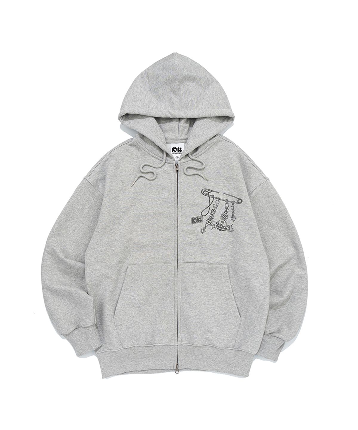 뉴키치(NEWKITSCH) KITSCH CLIP KEYRING HOOD ZIP-UP (MELANGE)