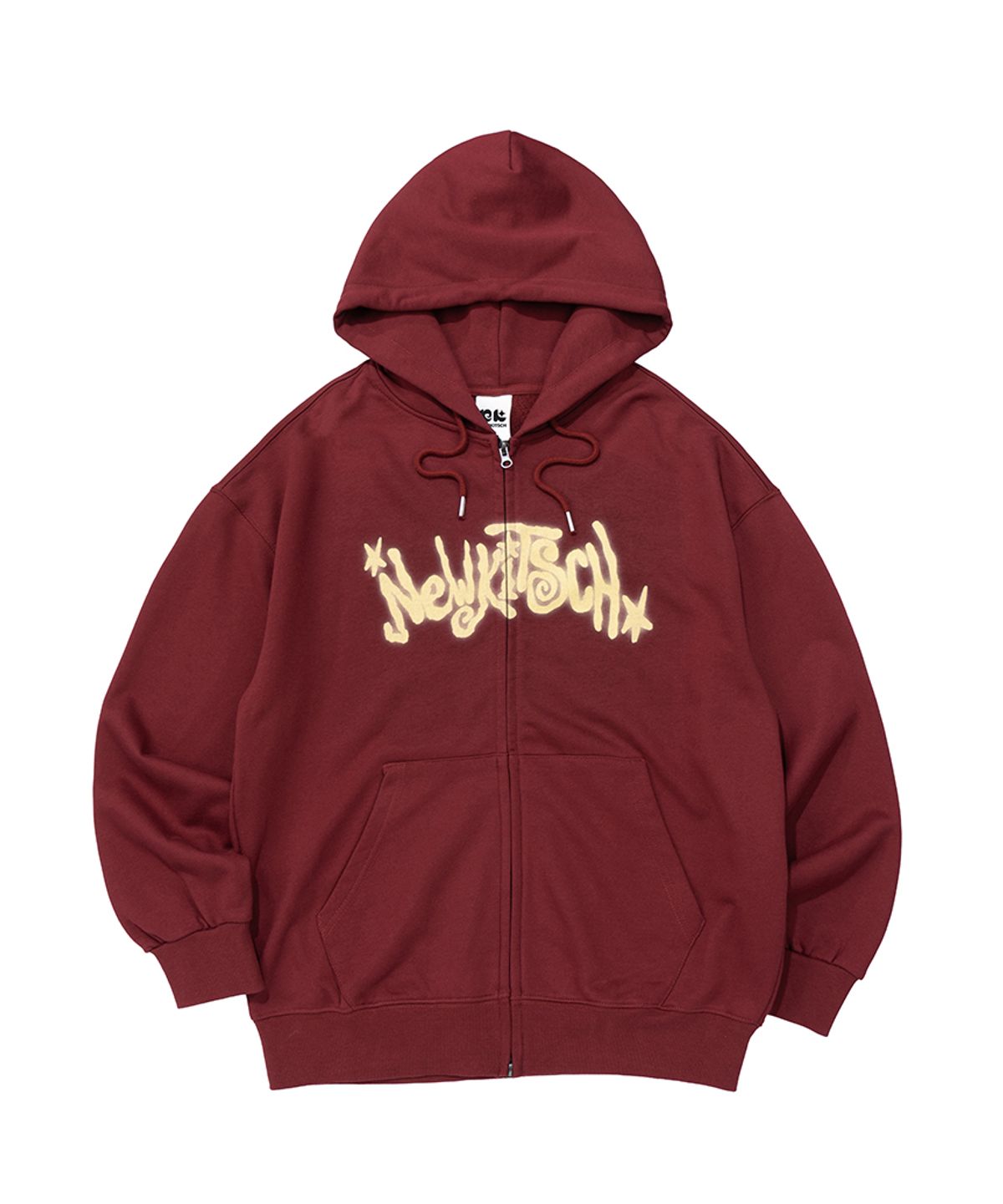 뉴키치(NEWKITSCH) NEWKITSCH STAR LOGO HOOD ZIP-UP (BURGUNDY)