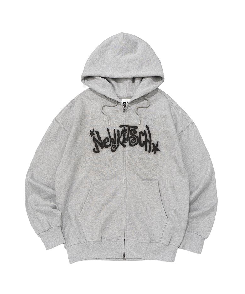 NEWKITSCH STAR LOGO HOOD ZIP-UP (MELANGE)