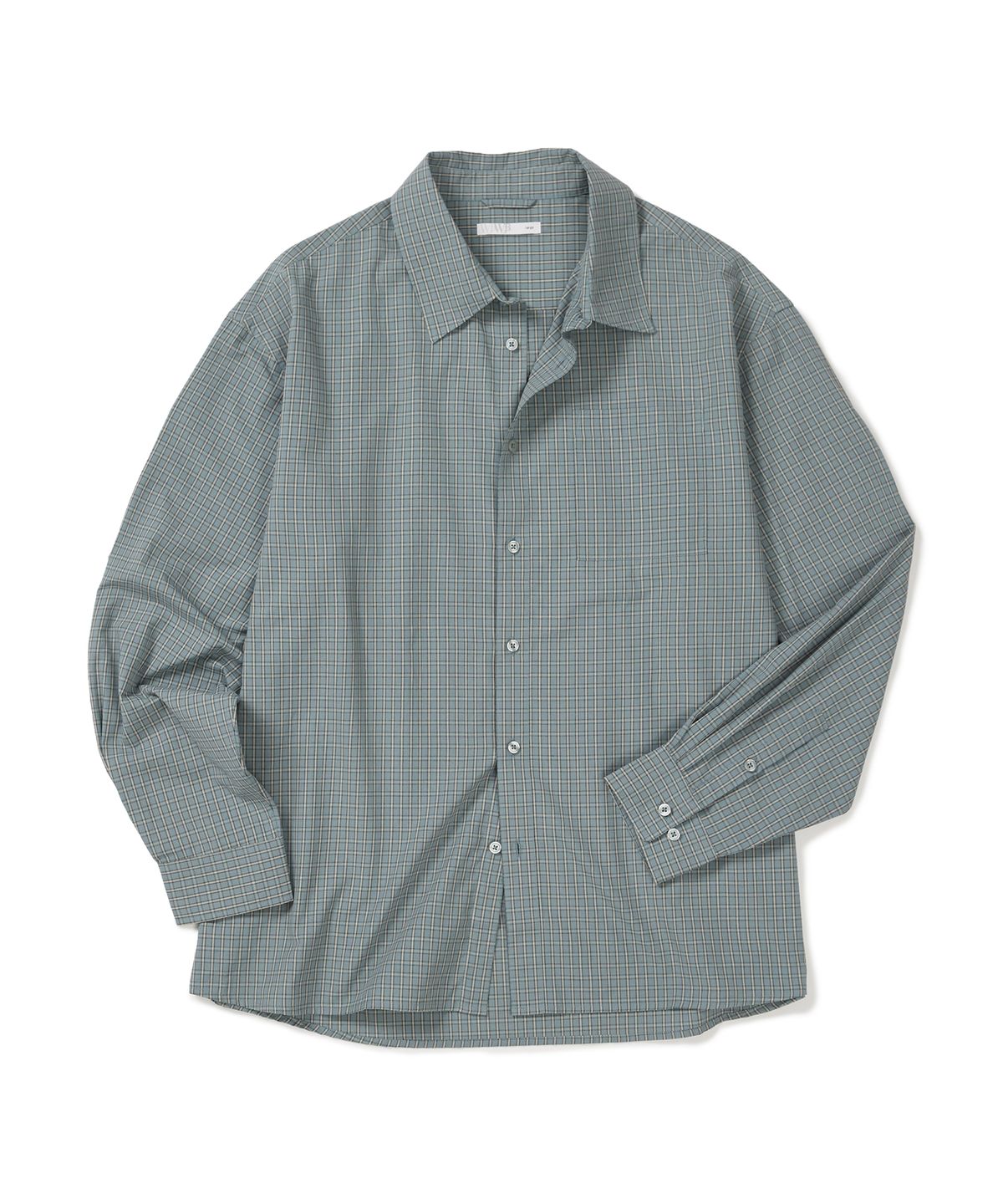 웨스트 그랜드 블러바드(WEST GRAND BOULEVARD) 노블 원 포켓 체크 셔츠 GREYISH MINT