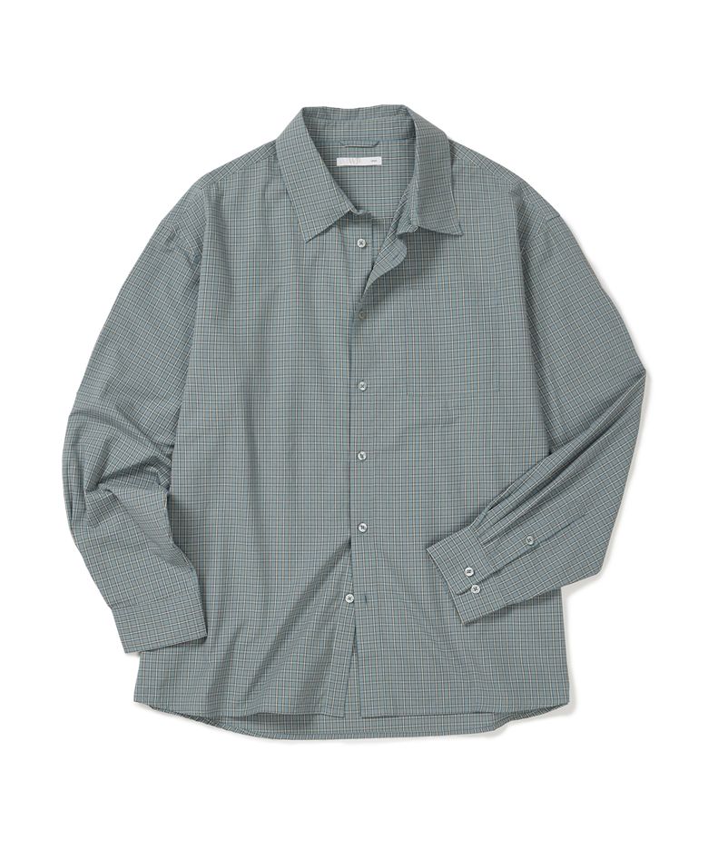 노블 원 포켓 체크 셔츠 GREYISH MINT