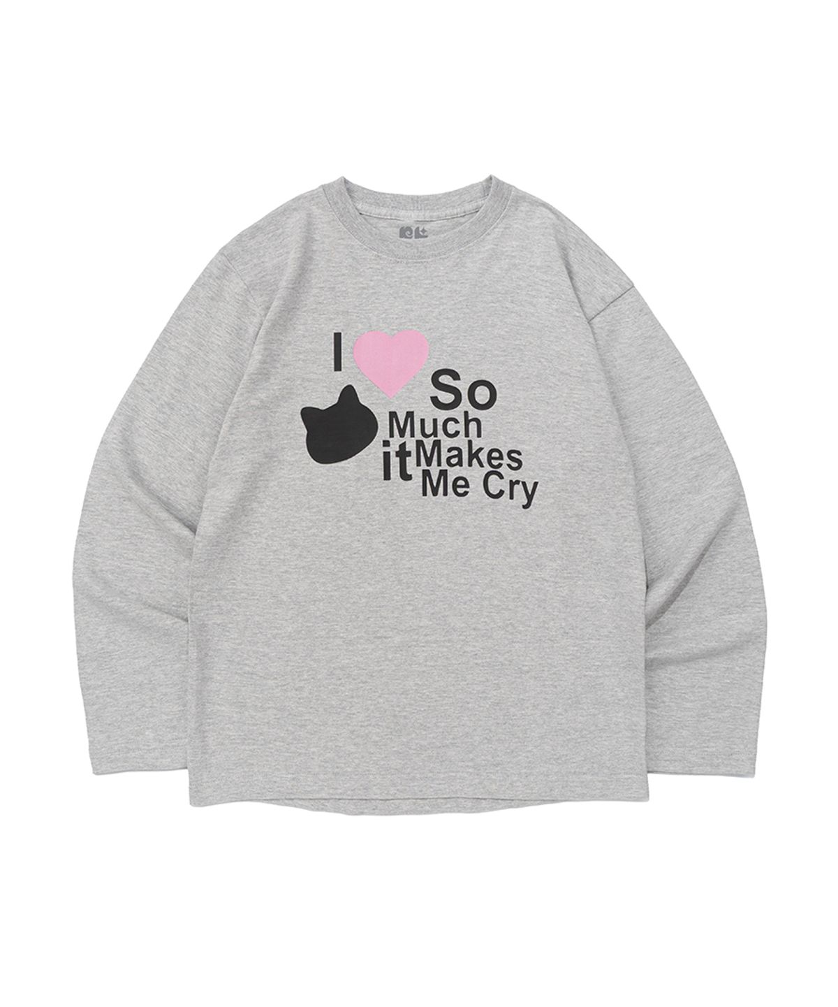 뉴키치(NEWKITSCH) I LOVE SO MUCH CAT LONG SLEEVE T-SHIRT (MELANGE)