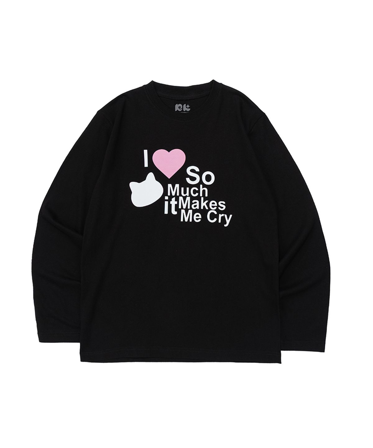 뉴키치(NEWKITSCH) I LOVE SO MUCH CAT LONG SLEEVE T-SHIRT (BLACK)