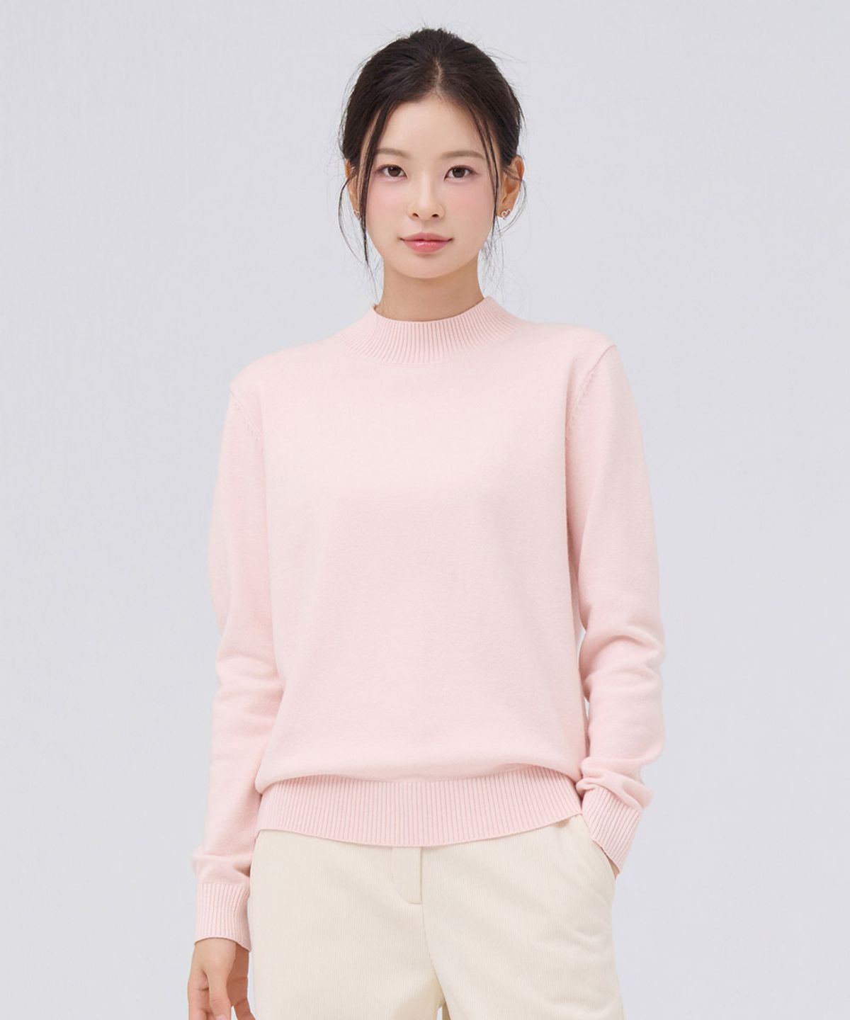 체이스컬트(CHASECULT) 여성 반터틀 스웨터-핑크
