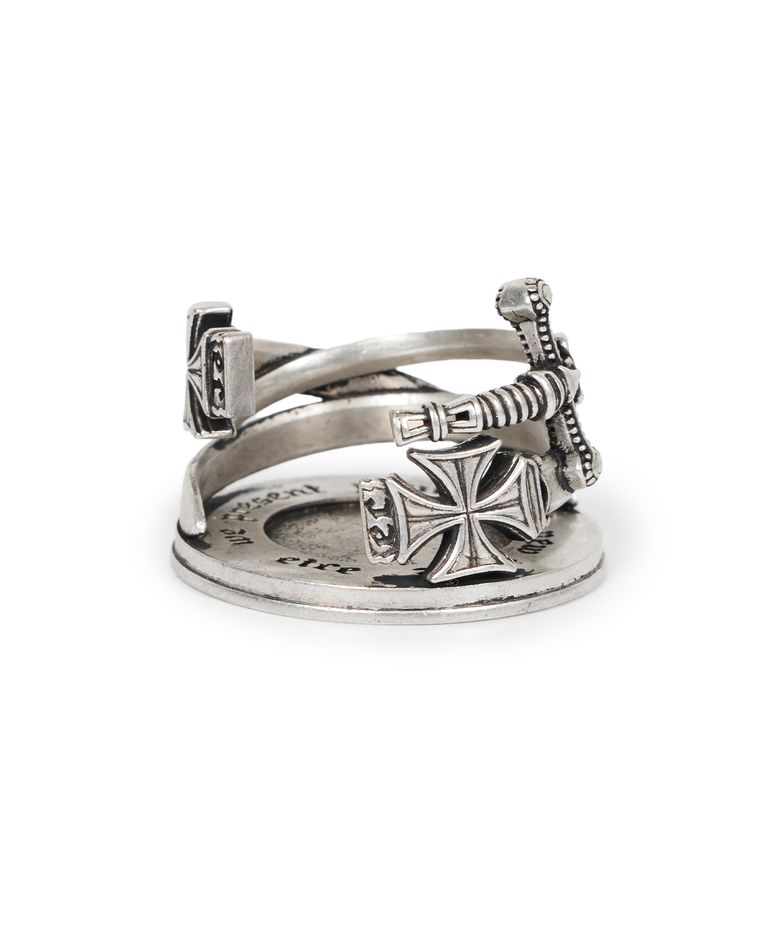CROSS SWORD INCENSE CORN HOLDER (SILVER BURNISH)