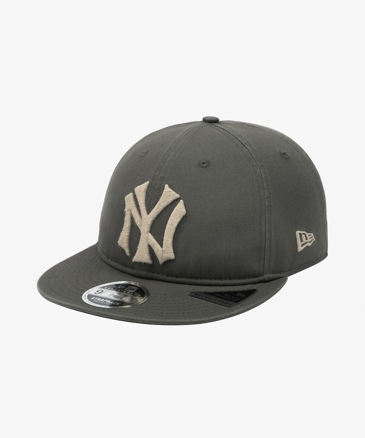 뉴에라(NEW ERA) MLB 쿠퍼스타운 뉴욕 양키스 빅 로고 레트로 크라운 스트랩백 더스티 차콜
