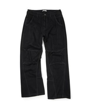 CURVED PANEL DENIM PANTS 2.0 (BLACK)