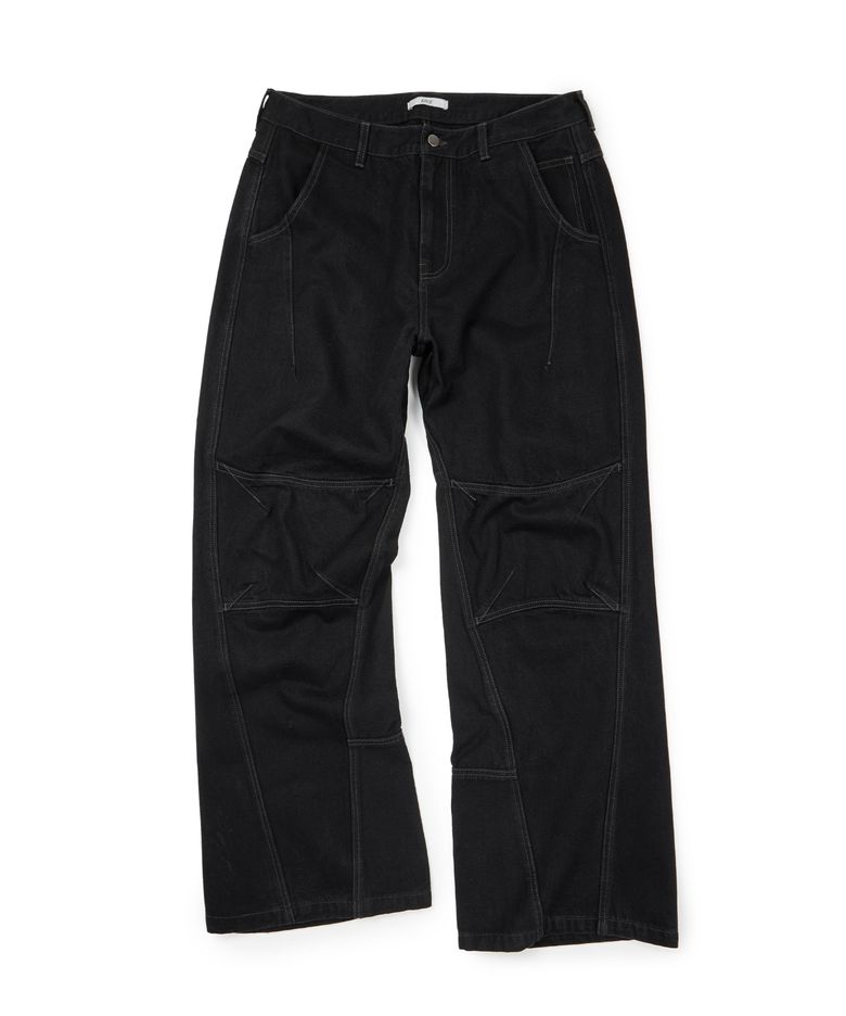 CURVED PANEL DENIM PANTS 2.0 (BLACK)