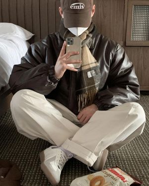 Kara Leather Padding Jacket (brown)