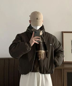 YEI Logo Hood Padding Jacket (brown)