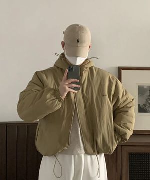 YEI Logo Hood Padding Jacket (beige)