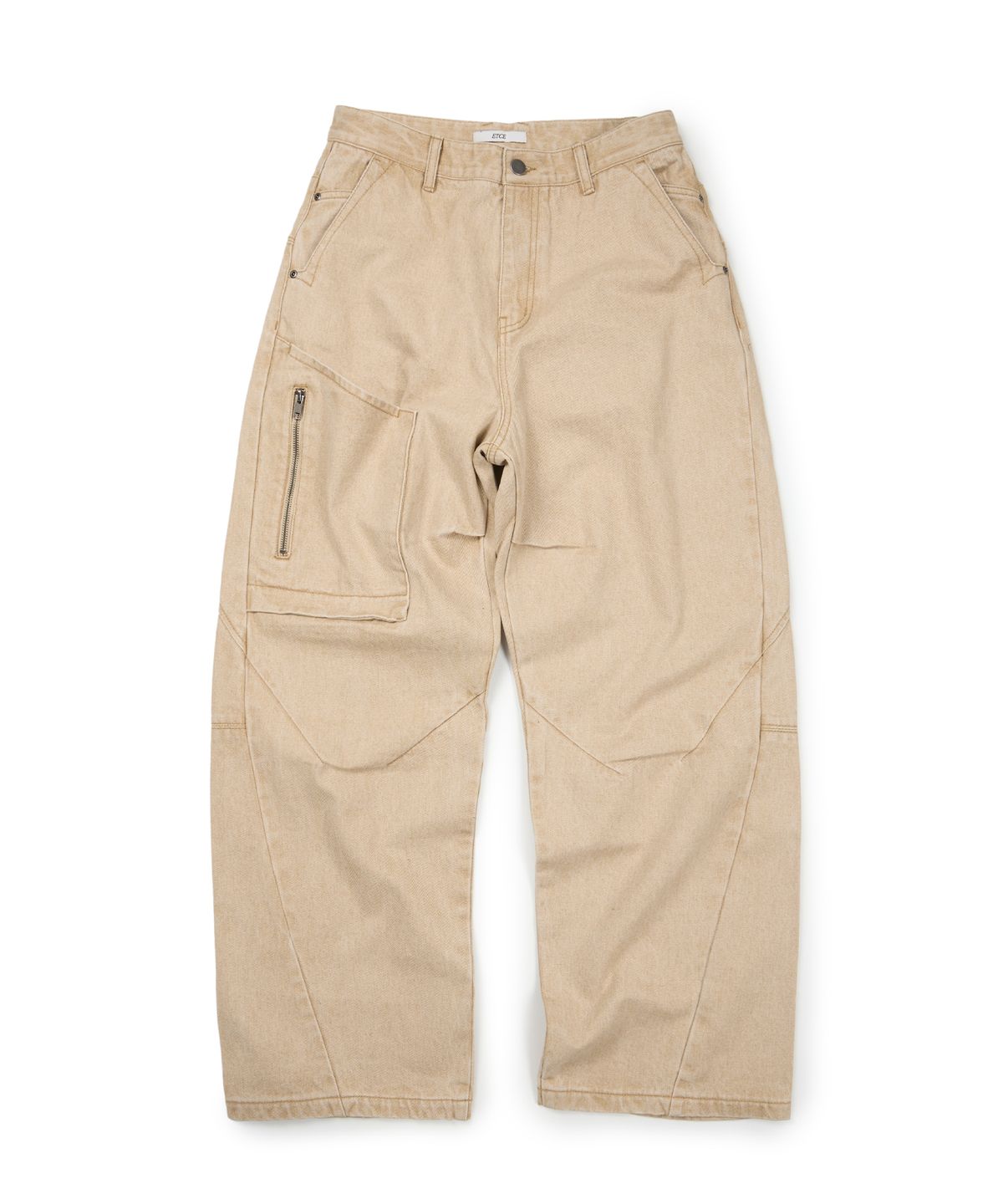 이티씨이(ETCE) SIDE POCKET CURVED DENIM (BEIGE)