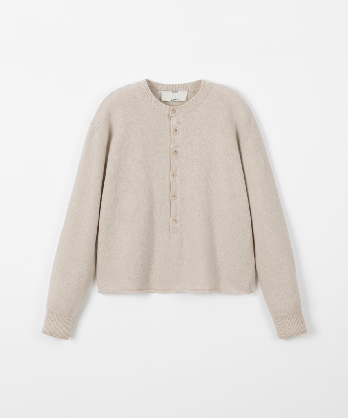 디앤드퀘스천(THEENDQUESTION) Button half-open knit top / IVORY