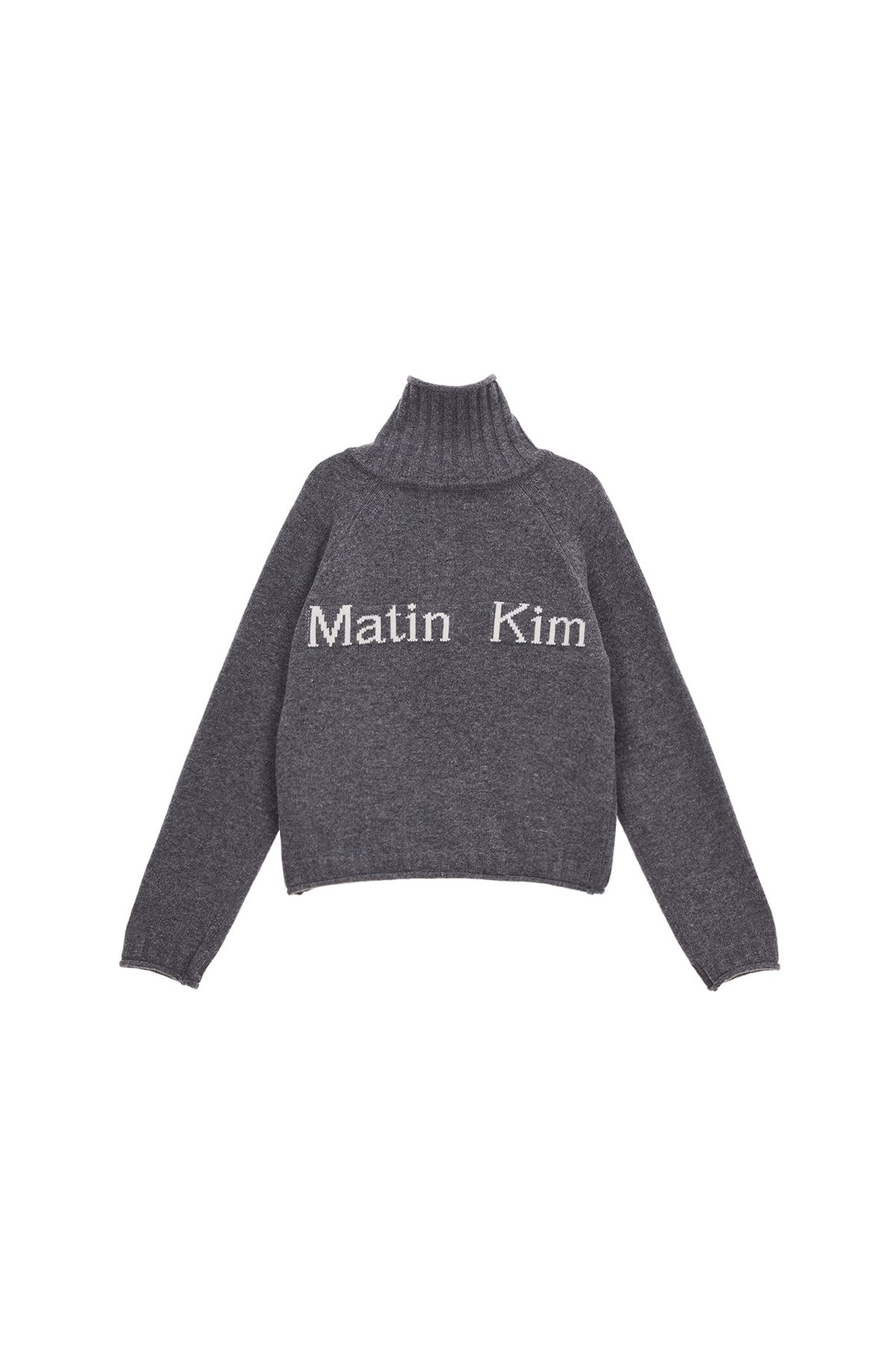 MUSINSA公式 | MATIN KIM SPELL POINT KNIT ZIP UP IN GREY