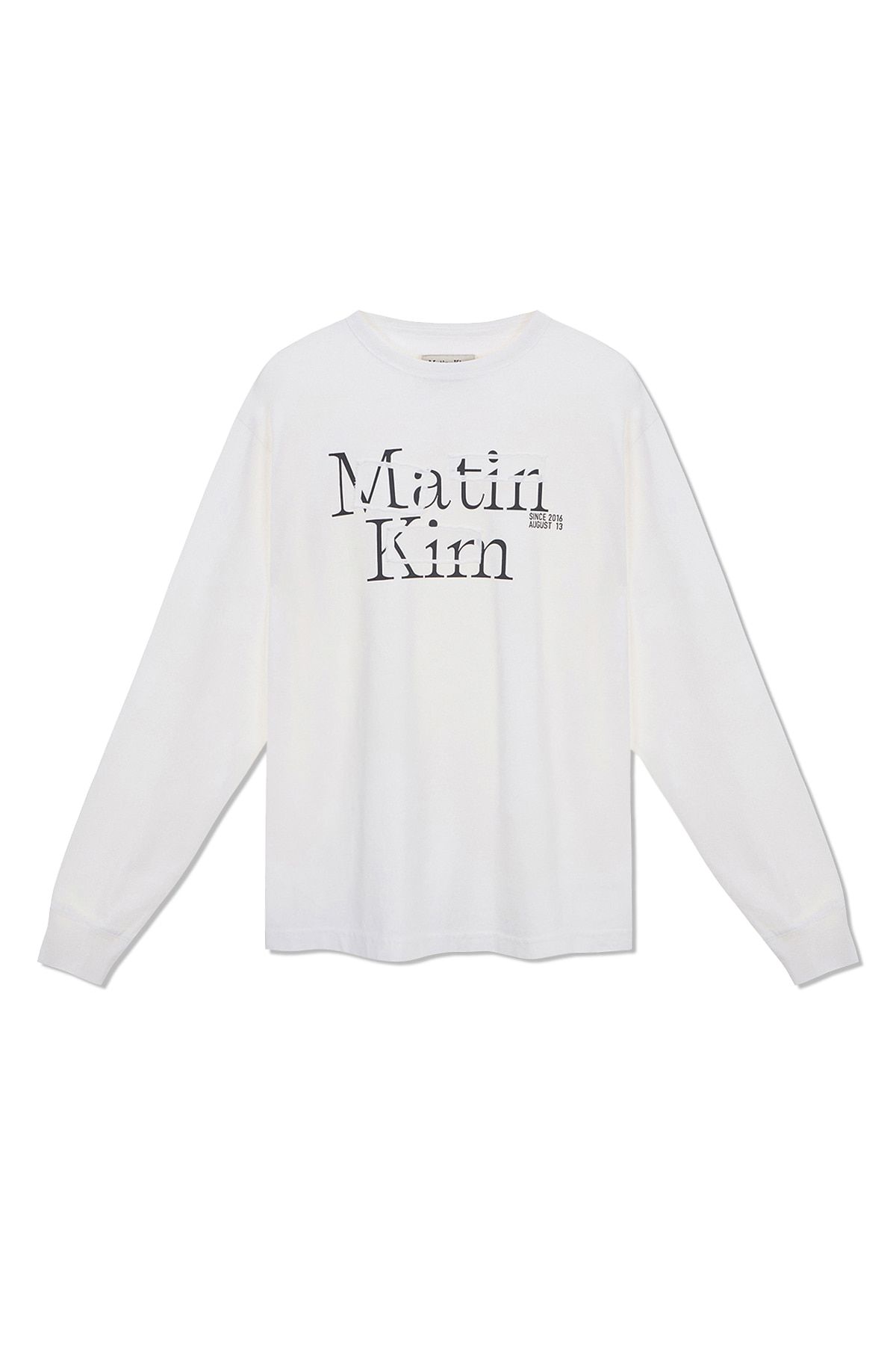 MUSINSA | MATIN KIM PATCH GRAPHIC LONG SLEEVE TOP IN WHITE