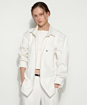 오버핏 코튼 셔츠 화이트