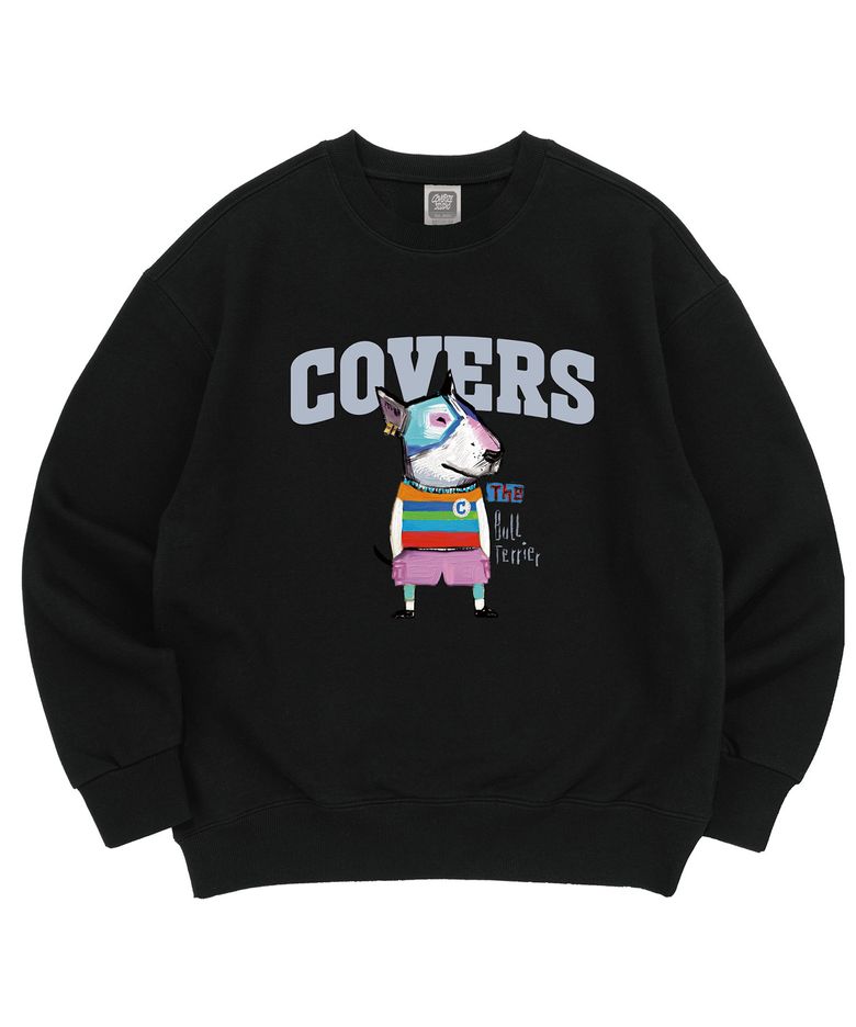 COVERS  불테리어 캐릭터 맨투맨 (BLACK)
