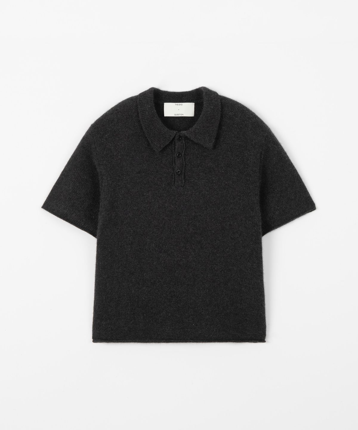 디앤드퀘스천(THEENDQUESTION) Raccoon collar knit top / DARK GRAY