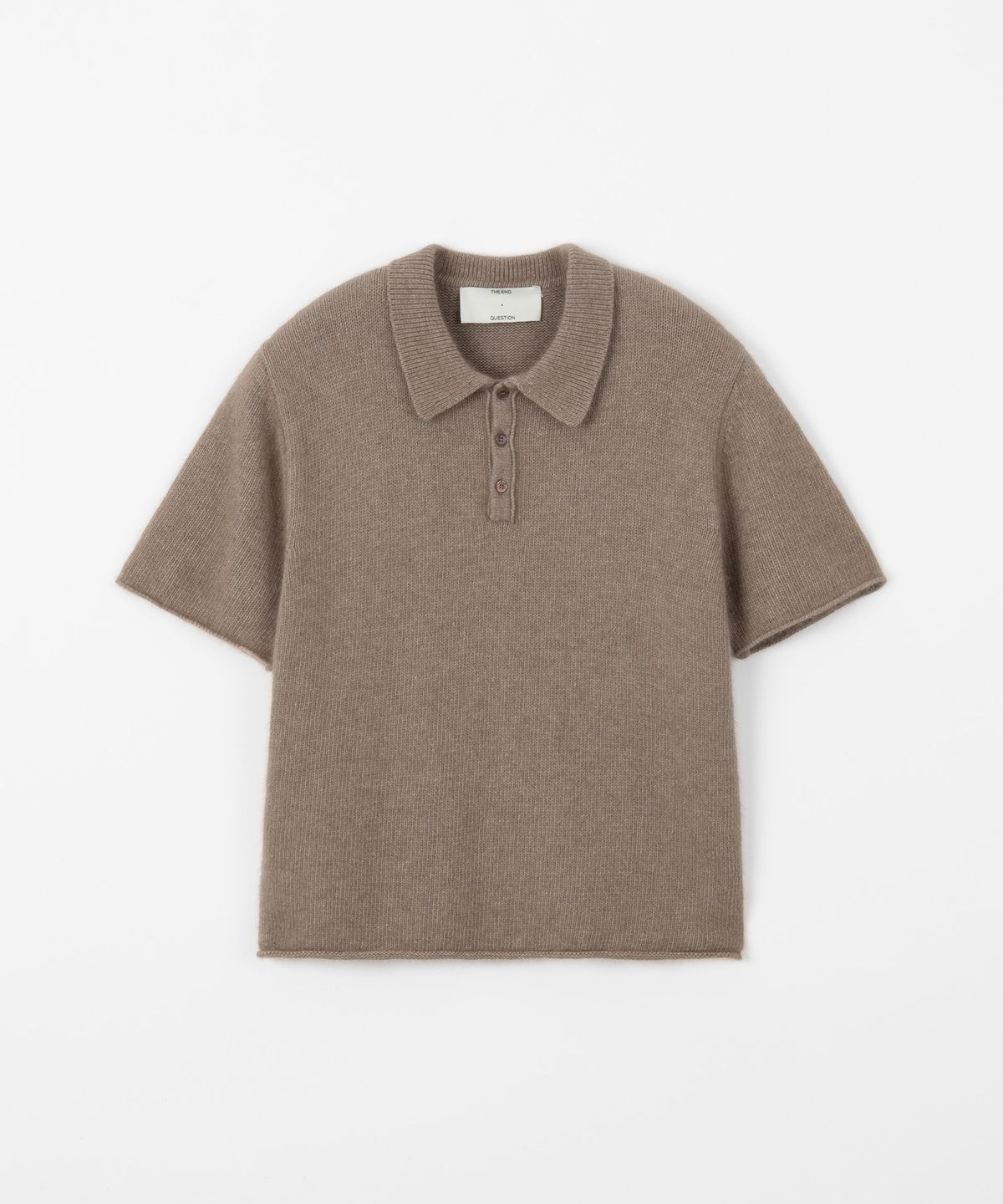 디앤드퀘스천(THEENDQUESTION) Raccoon collar knit top / DARK BEIGE