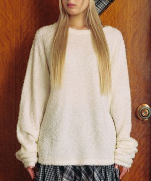 퍼지 니트 티 (아이보리)