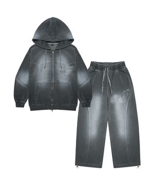 [SET] 페이드워싱 웨스턴 스웻 후드 집업 셋업 (2color) ANZHD02W ANZLPT05W