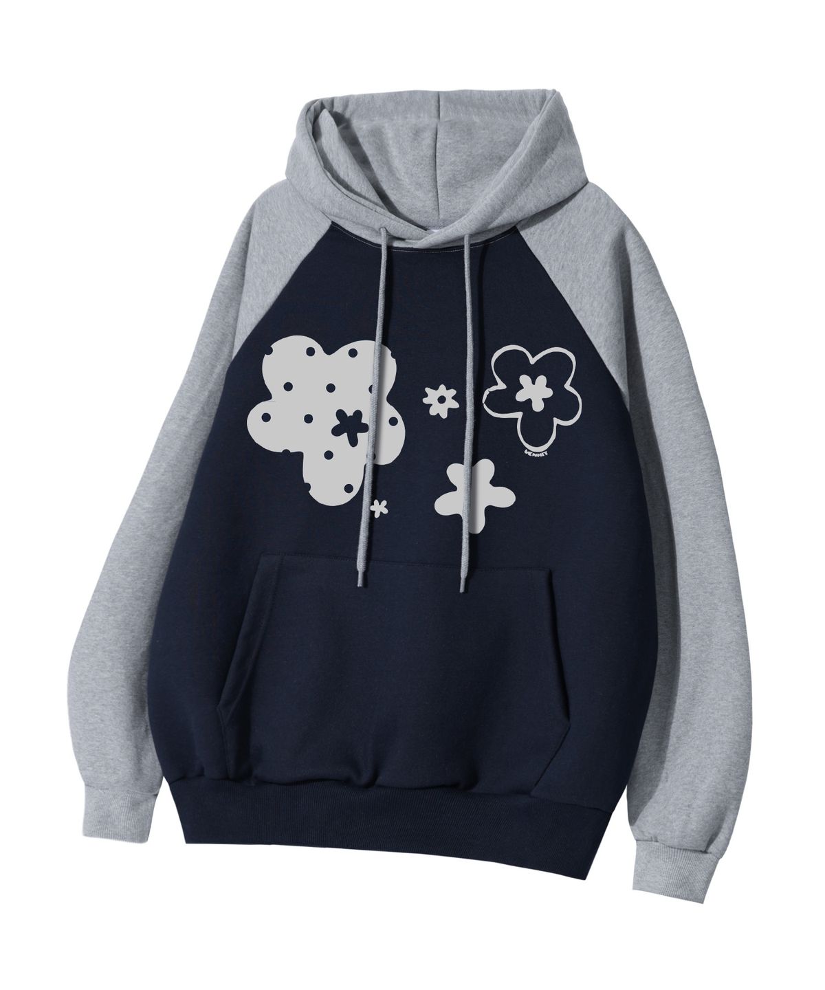 벤힛(VENHIT) Dot Flower 레글런 후드티
