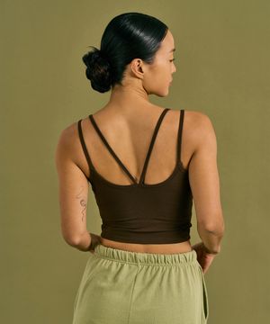 Velina Strap Bra Top (Brown)