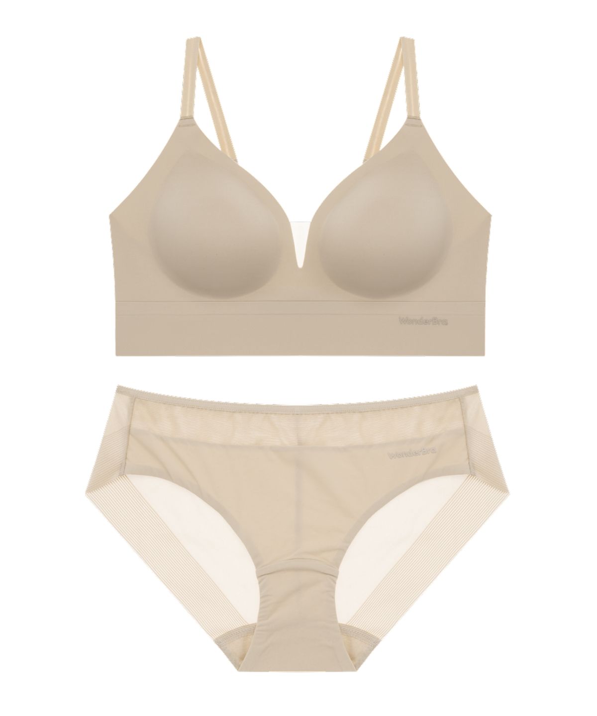 원더브라(WONDERBRA) [스킨팔레트] 스킨마일드 노와이어 브라팬티 세트