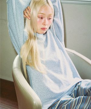 쿠키 스판 티셔츠 (스카이블루)