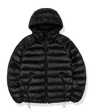 [덕다운ver.] 라이트웨이트 후드 덕다운 패딩 자켓 글로시블랙 COOSJP051GLOSSYBK