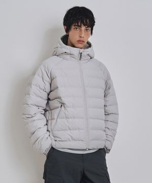 [덕다운ver.] 라이트웨이트 후드 덕다운 패딩 자켓 라이트그레이 COOSJP051LGRAY