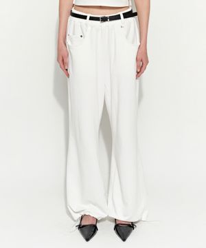 진 포켓 와이드 팬츠 화이트