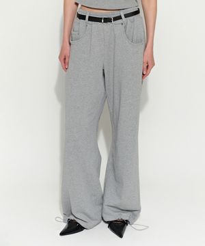 진 포켓 와이드 팬츠 그레이