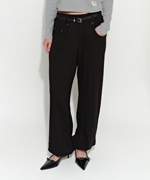 진 포켓 와이드 팬츠 블랙