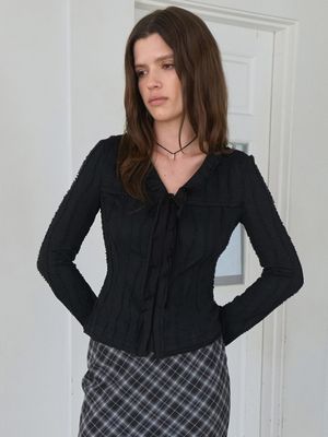 Ruffle V-neck Blouse VW5AB211_2color