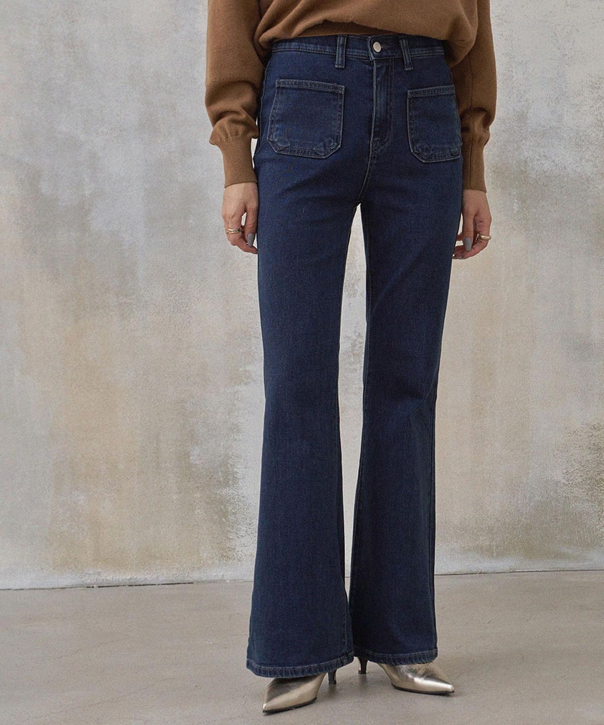 메무아(MEMUA) 스퀘어포켓 히든밴딩 부츠컷 데님