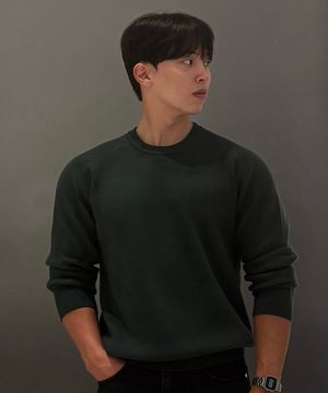 레글런 크루넥 머슬 니트[다크그린]