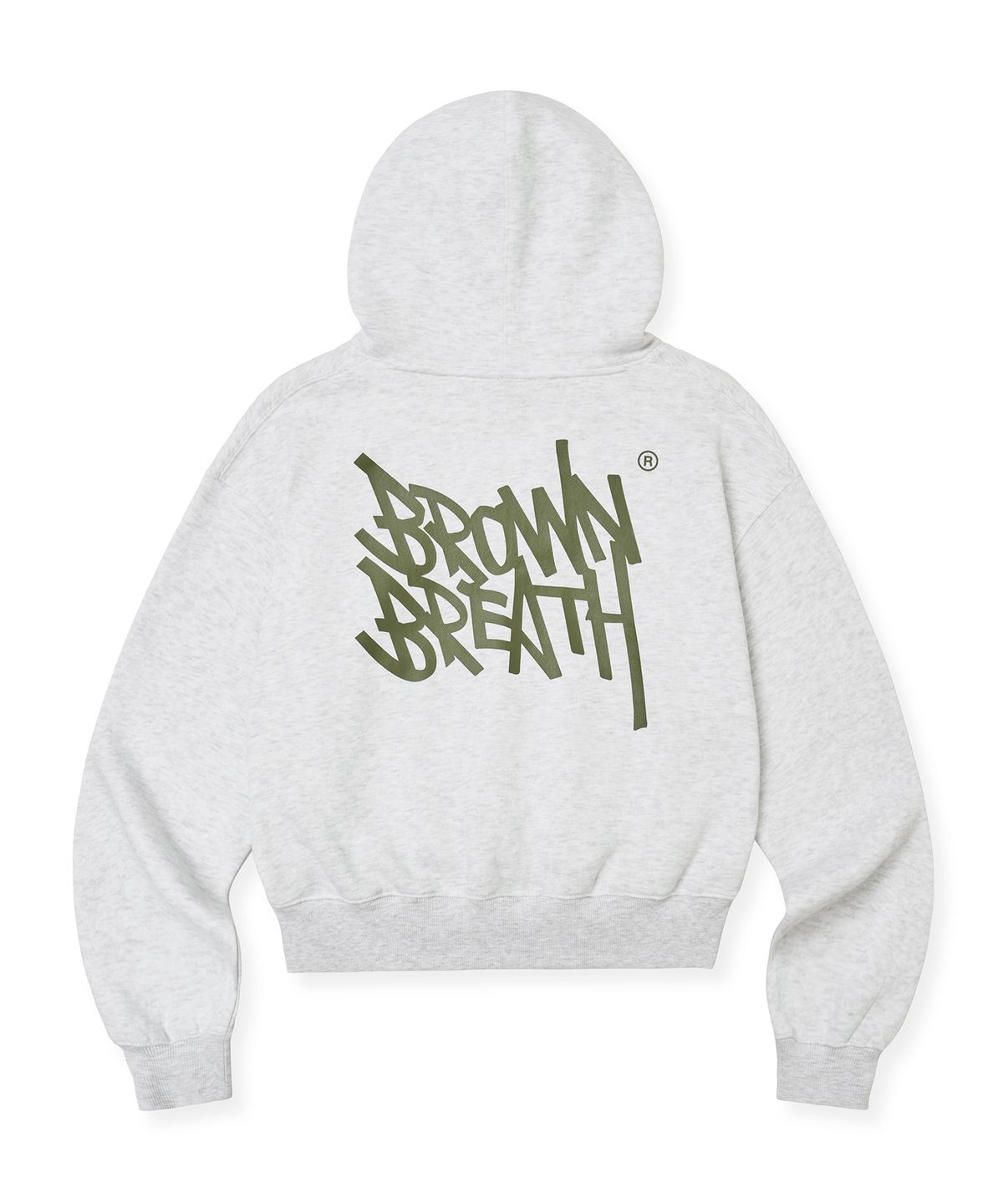 브라운브레스(BROWNBREATH) W TAG CROP HOODIE - ASH