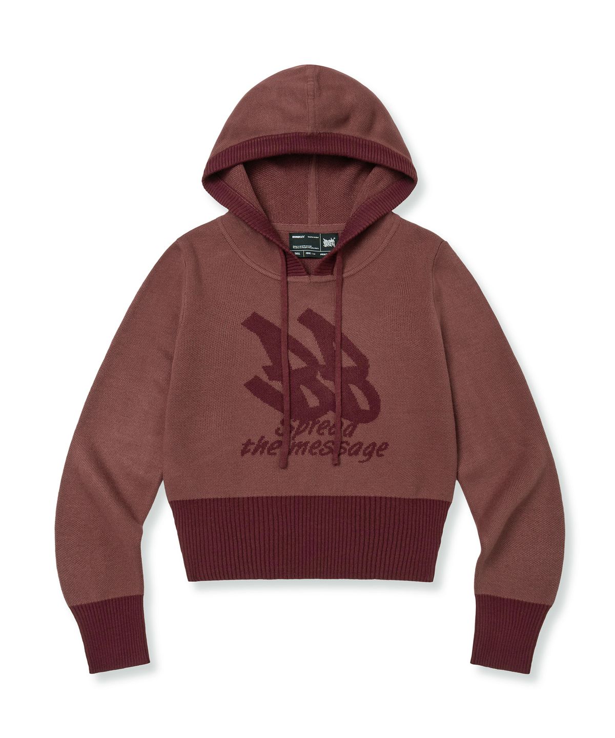 브라운브레스(BROWNBREATH) W BB SLIM FIT KNIT HOODIE - BURGUNDY